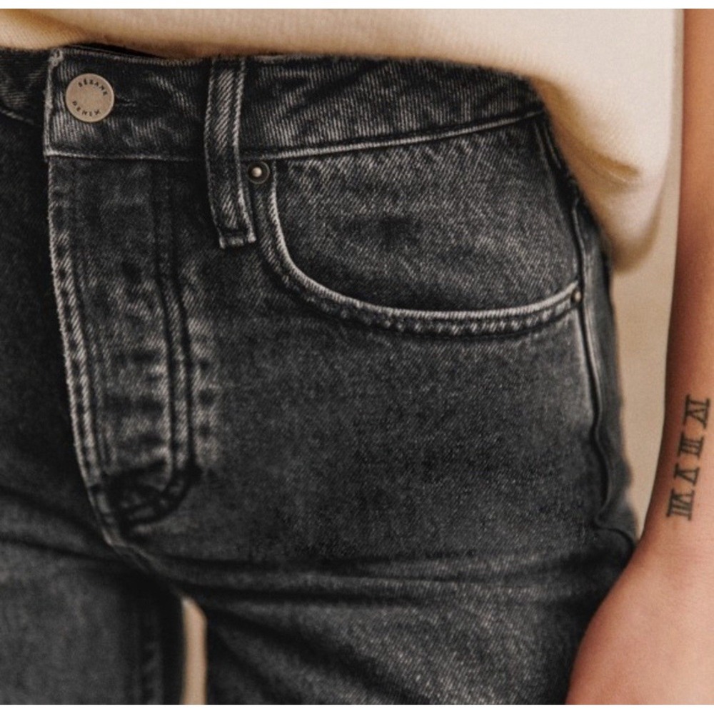 New Sezane Denim Brut Sexy Jeans In Gris Moyen Women's Size 4 US - Picture 3 of 10